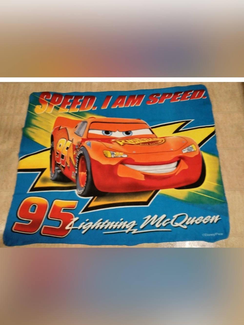 Disney Pixar Cars Lighting McQueen #95 Speed. I am Speed Fleece Blanket 47"x 58"